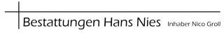 Logo Bestattungen Hans Nies e.K. Inh. Nico Groll